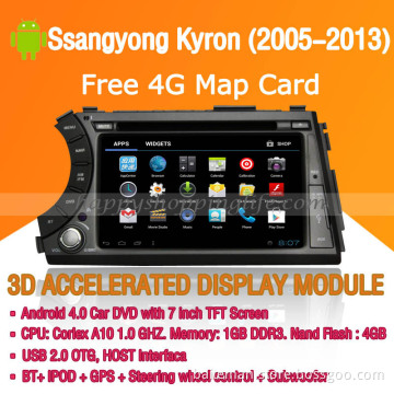 Android Car DVD Player GPS Navigation Wifi 3G for Ssangyong Kyron 2005-2013 Bluetooth Touch Screen